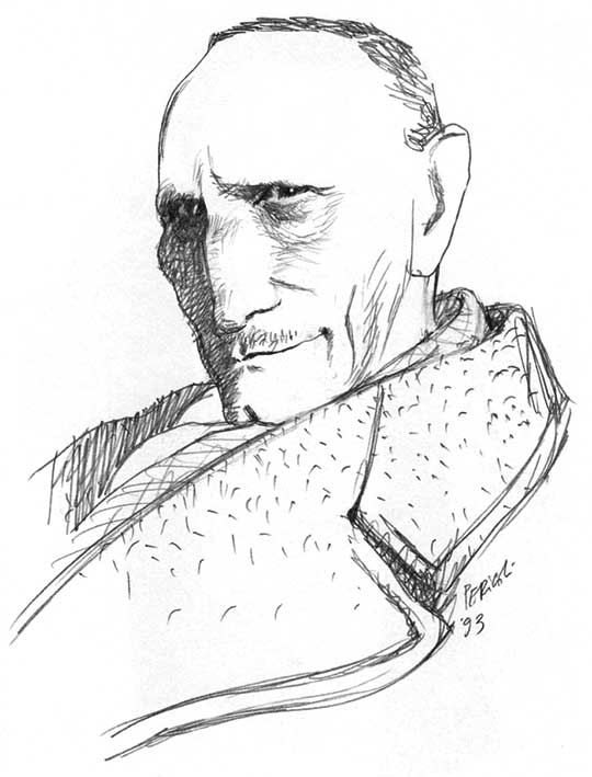 Tommaso Landolfi in un ritratto di Tullio Pericoli